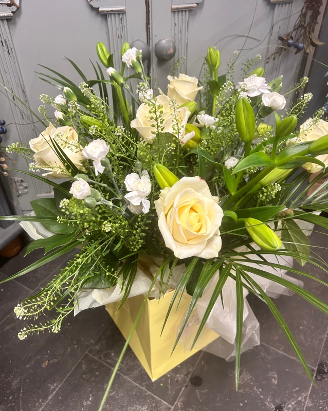 Mother’s Day Lily, Rose and Carnation Aqua Bag