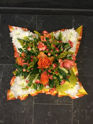 Orange Based Cushion With Spray