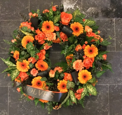 Orange Wreath with Ribbon